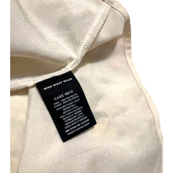 Who What Wear Floral Tier Layer Dress 3/4 Balloon Puff Sleeve Green Pink Large - Picture 5 of 9